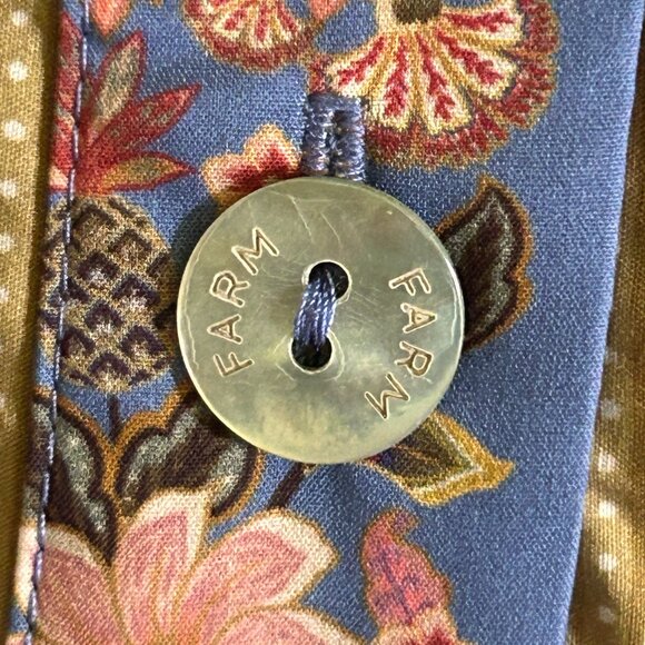 Farm Rio Superbloom Tapestry Blue Mini Floral Dress NWT Size Medium NWT - Picture 8 of 11